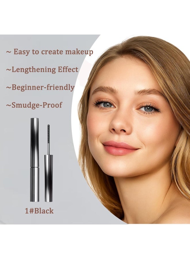 Tubing Mascara with Metal Wand – Waterproof Smudge-Proof Black Formula for 3D Curling & Lengthening, Thickening Mascara for Natural False Lash Effect, Long Lasting, No Flaking or Clumping for Women - Image 2